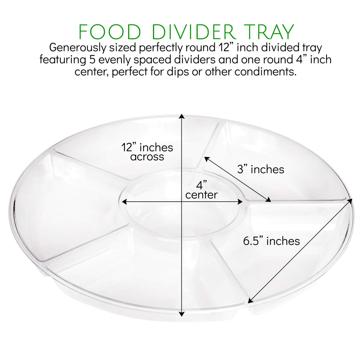 Plasticpro round tray with center dip ideal for sauces and dips