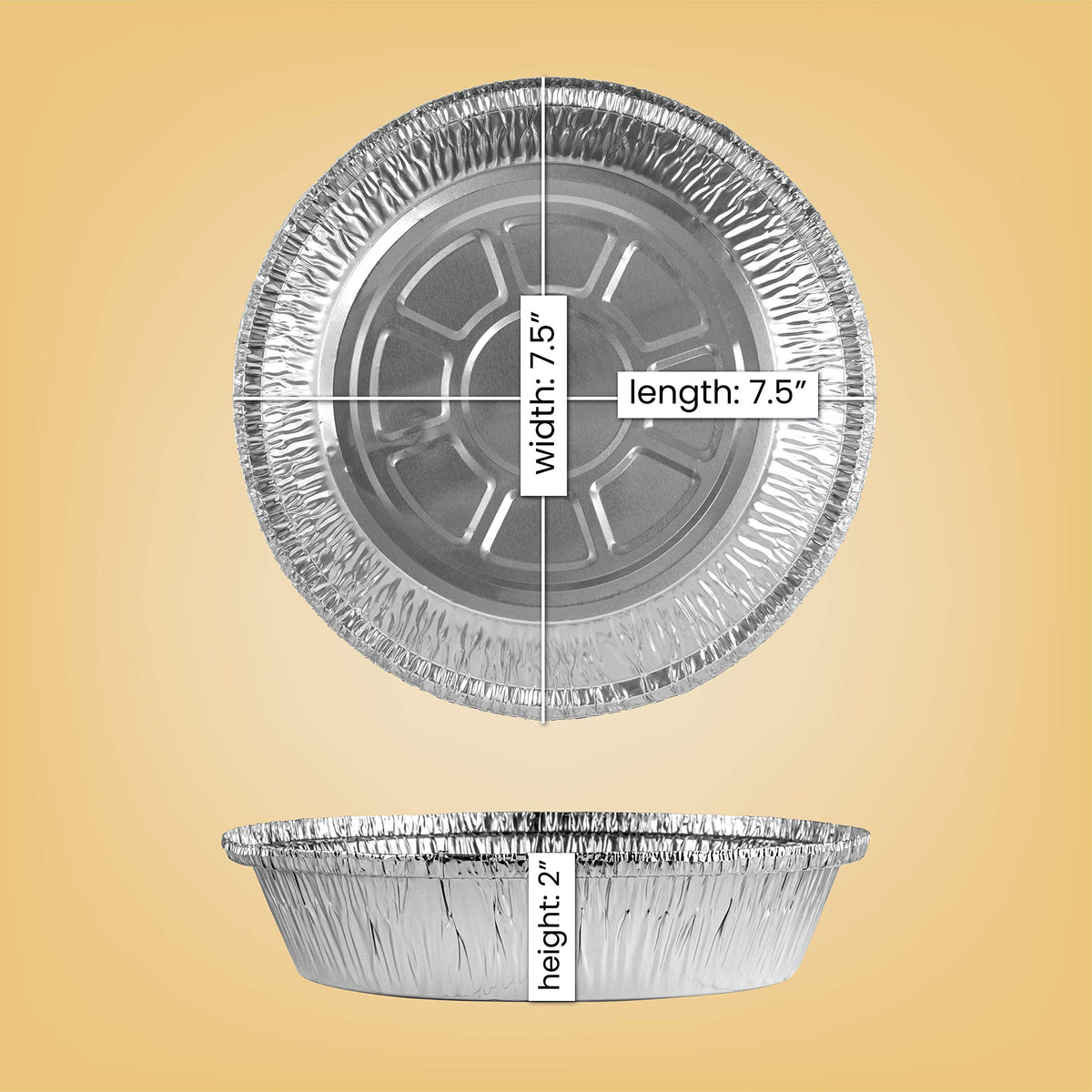 PLASTICPRO round aluminum pan with full curl rim for easy handling.