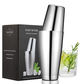 Plat Star Boston shaker set front view highlights durable stainless steel construction for long-lasting use.