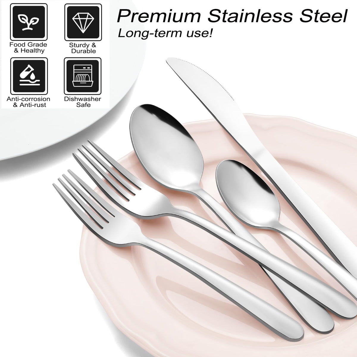 Pleafind ergonomic handles provide comfortable dining