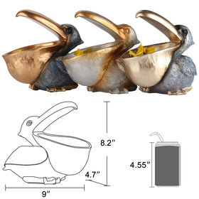 PlivBloom pelican entry table ornament functions as a practical key dish.