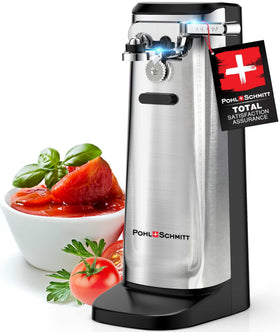 POHL SCHMITT electric can opener with sturdy base and lever for smooth opening