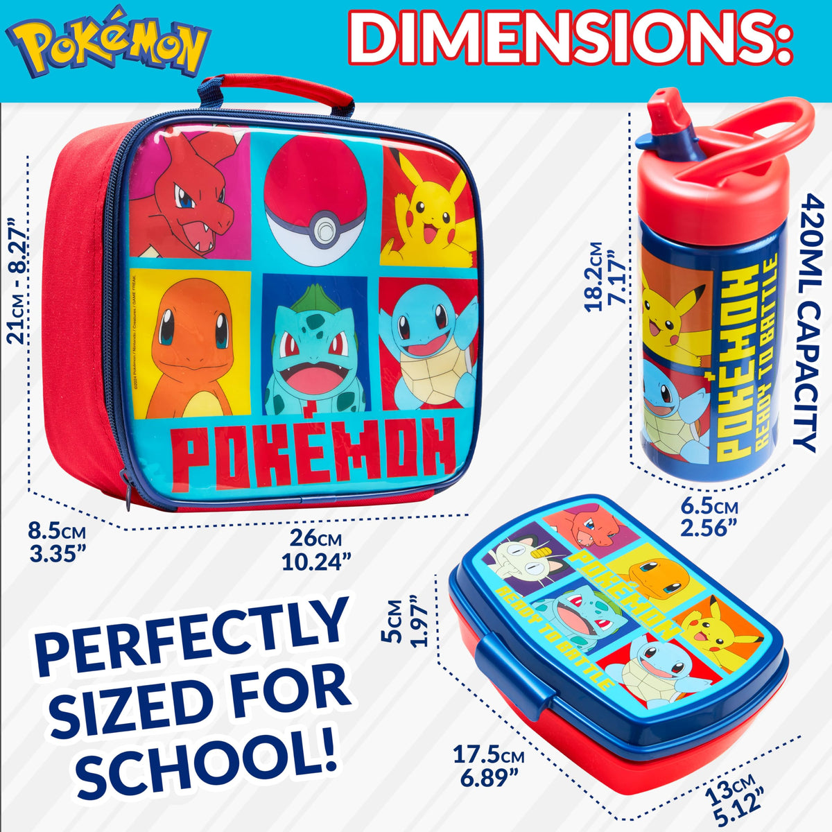 Gift-ready Pokemon lunch set with playful design for kids