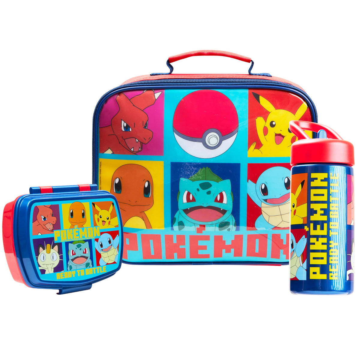 Pokemon insulated lunch bag with Pikachu red-blue design for school meals