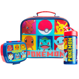 Pokemon insulated lunch bag with Pikachu red-blue design for school meals