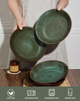 Pokini sage green pasta bowl perfect for generous portions