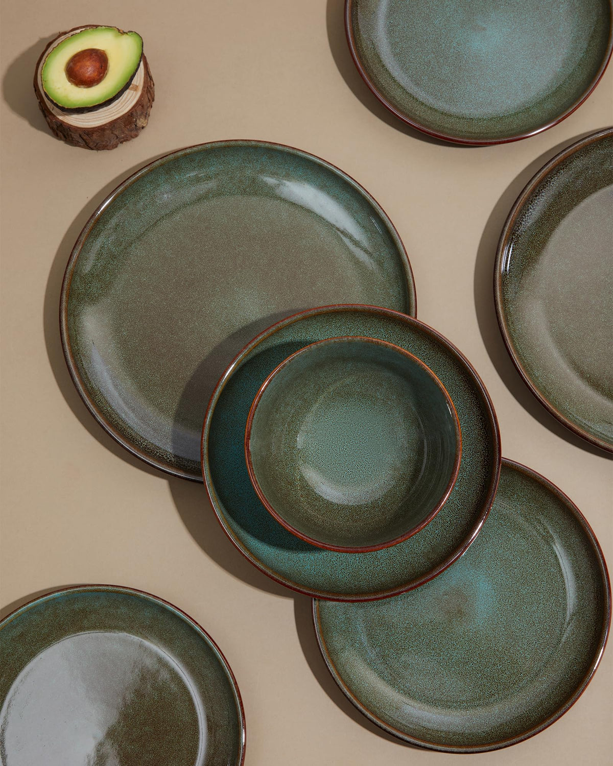 Pokini stackable stoneware bowls save cabinet space and simplify cleanup.