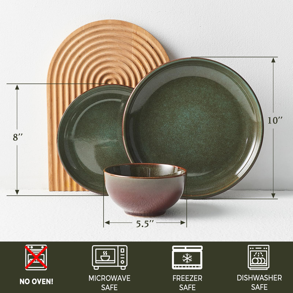Pokini 8-inch dessert plates show color variation for stylish table settings.