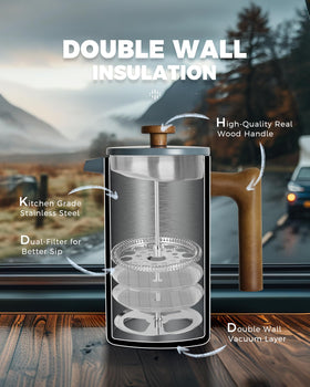 POLIVIAR French Press kitchen-ready design complements any style