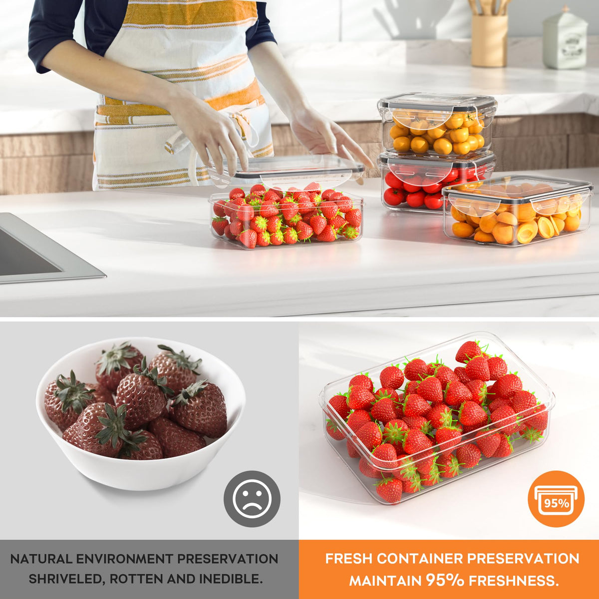 Pony crossing the river stackable design saves space and simplifies meal prep and organization.