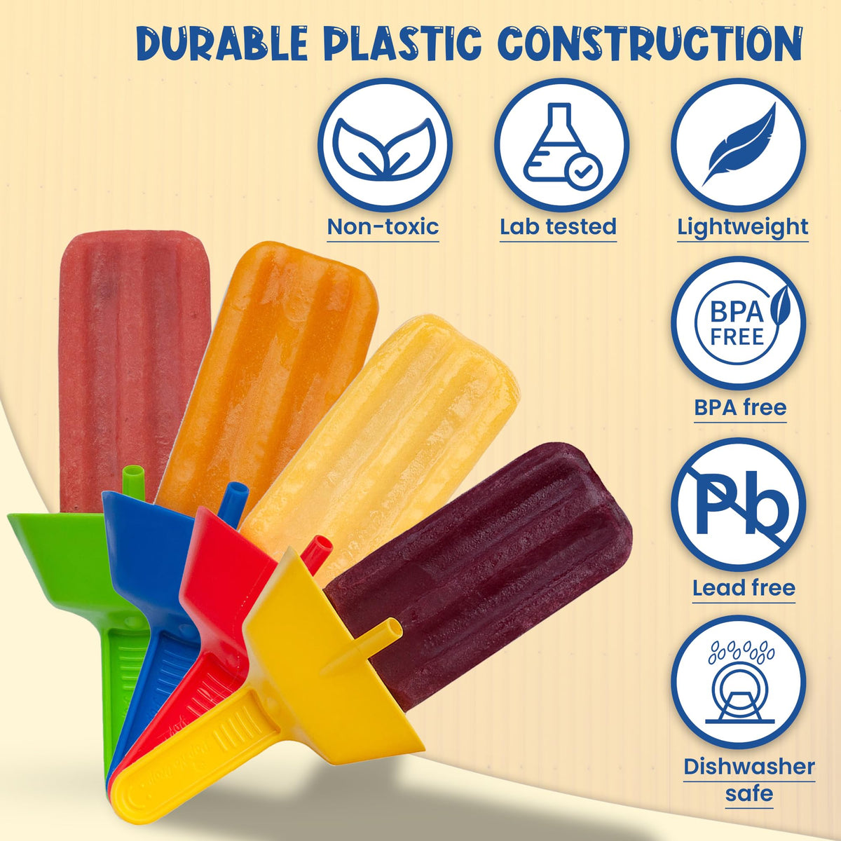 POP NO DROP double-stick holder keeps popsicles secure.