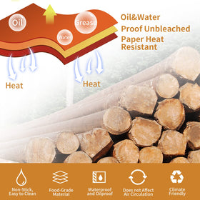POPQEEN food-grade parchment liners are non-stick and heat resistant up to 428°F