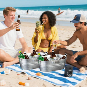 PORPOR BOOYA easy-clean finish and sleek curves enhance bar or table displays.