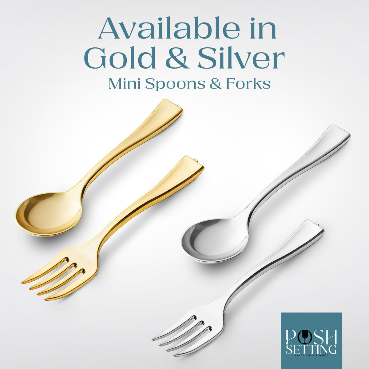 Posh Setting wedding gold forks chic and practical for celebrations.
