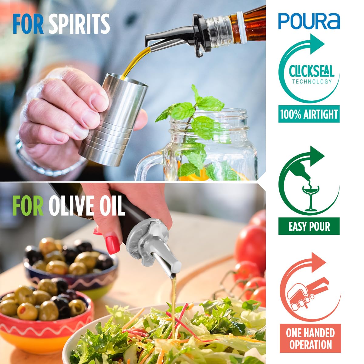 Poura built-in fruit fly protection guards liquor from contamination