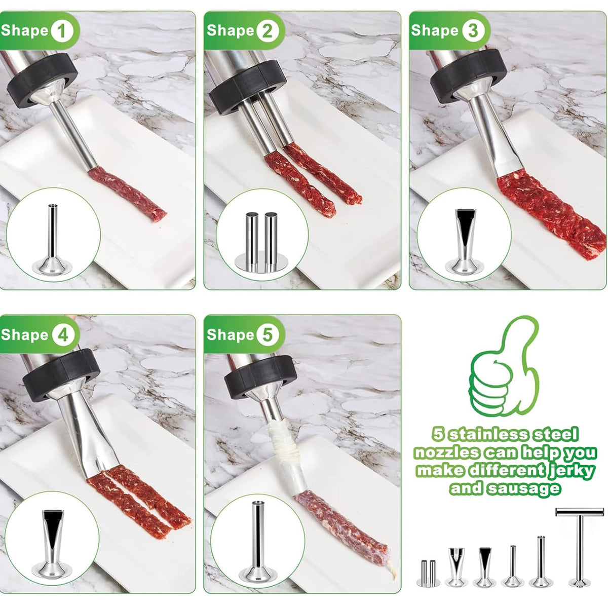 Pousutong jerky gun with large capacity for batch making