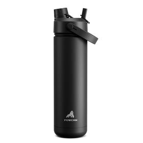 POWCAN 26oz insulated bottle with 2-in-1 lid in Dark Knight for versatile on-the-go hydration.