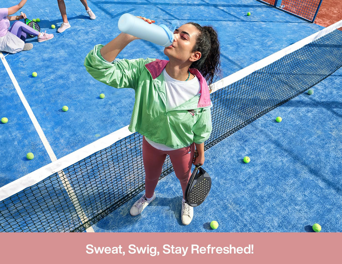 PowCAN BPA-free stainless steel bottle offers a neutral taste for pure sipping.