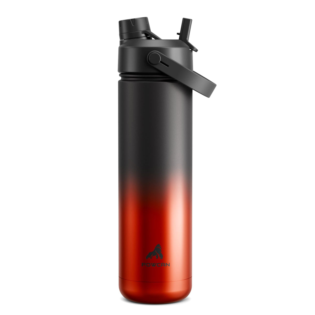 POWCAN 26 oz insulated bottle with ice shows long cold retention.