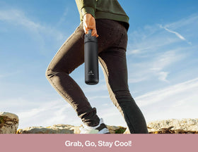 POWCAN spill-free hydration suitable for travel, gym, and school.