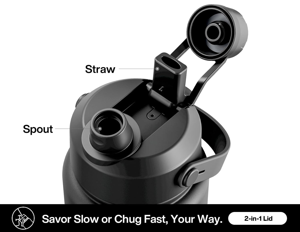 POWCAN 32 oz bottle in bag demonstrates leak-proof reliability