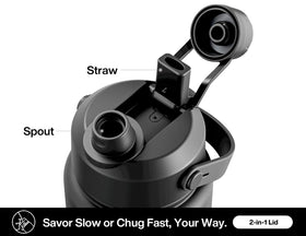 POWCAN 32 oz bottle in bag demonstrates leak-proof reliability