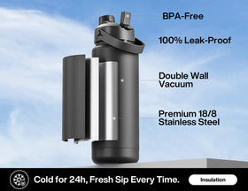 POWCAN bottle condensation-free exterior stays dry in bag