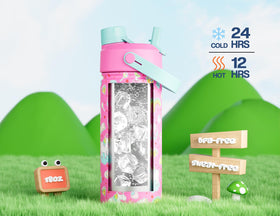 Powcan double-wall stainless steel bottle preserves temperature and freshness.