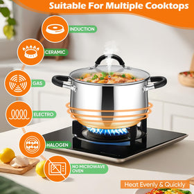 P&P CHEF stock pot dishwasher safe for easy cleaning and shine