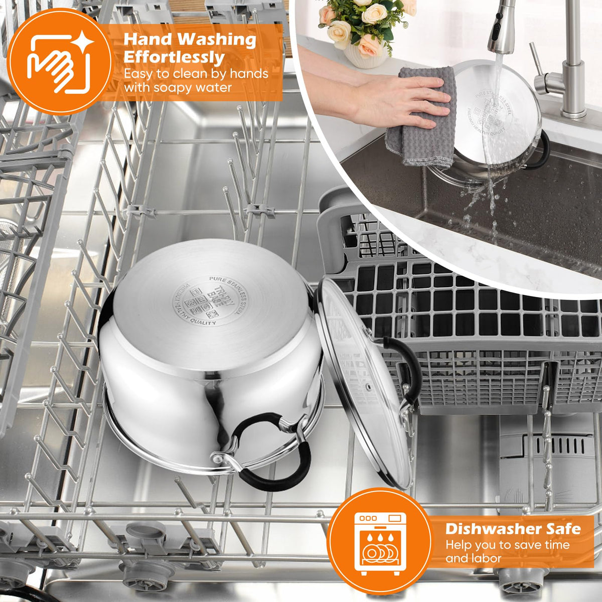 P&P CHEF stock pot versatile kitchen essential for soups, pasta, and vegetables
