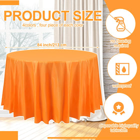 Preboun neon round tablecloth 8-pack colors, lively palette for birthdays and picnics