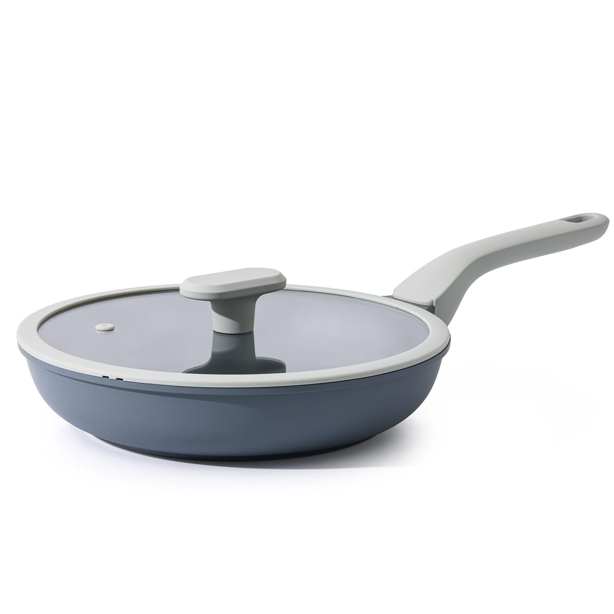 PRICUSIS 8-inch ceramic nonstick pan with lid for easy omelets and browning.