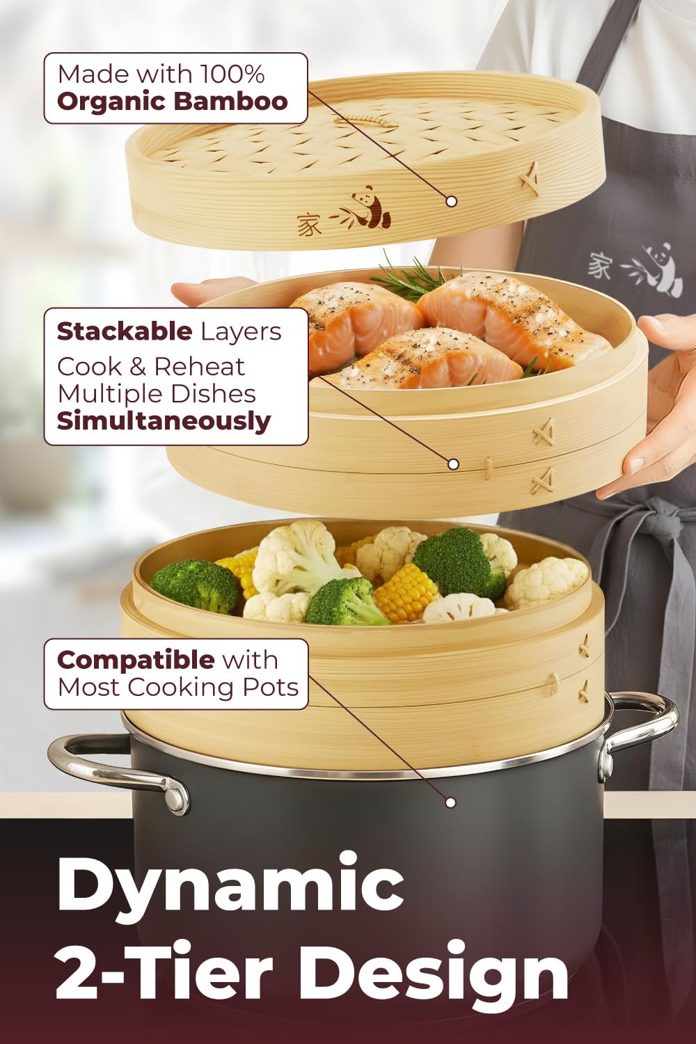 Prime Home Direct steamer in pot delivers even heat and crisp texture.