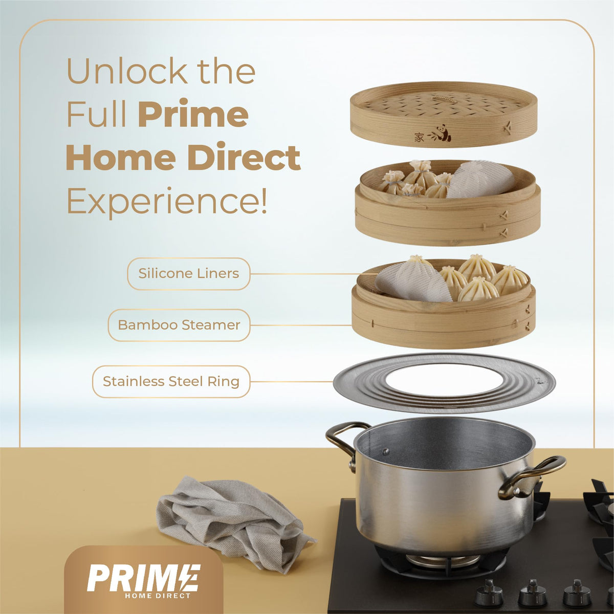 Prime Home Direct steamer ring rust-resistant, lasting performance in daily use.