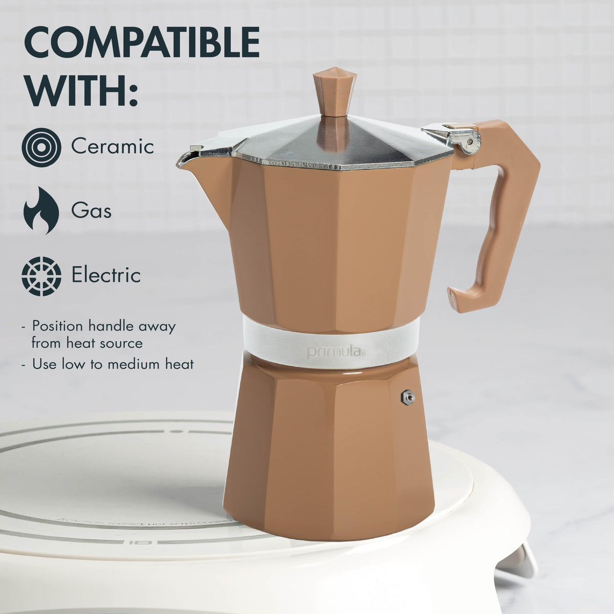 Primula Classic cast aluminum body for durable, even heating.