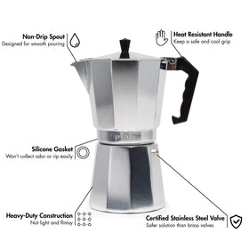 Primula Classic cast aluminum body ensures durable heat and consistent flavor