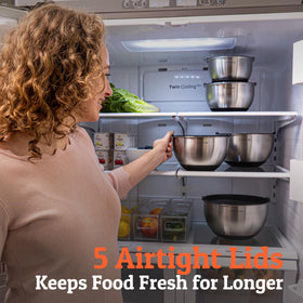 Priority Chef BPA-free lids seal freshness and extend meal prep time.