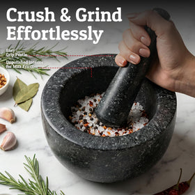 Priority Chef close-up shows textured granite for flavor release.