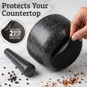 Priority Chef non-slip base protects countertops during grinding.