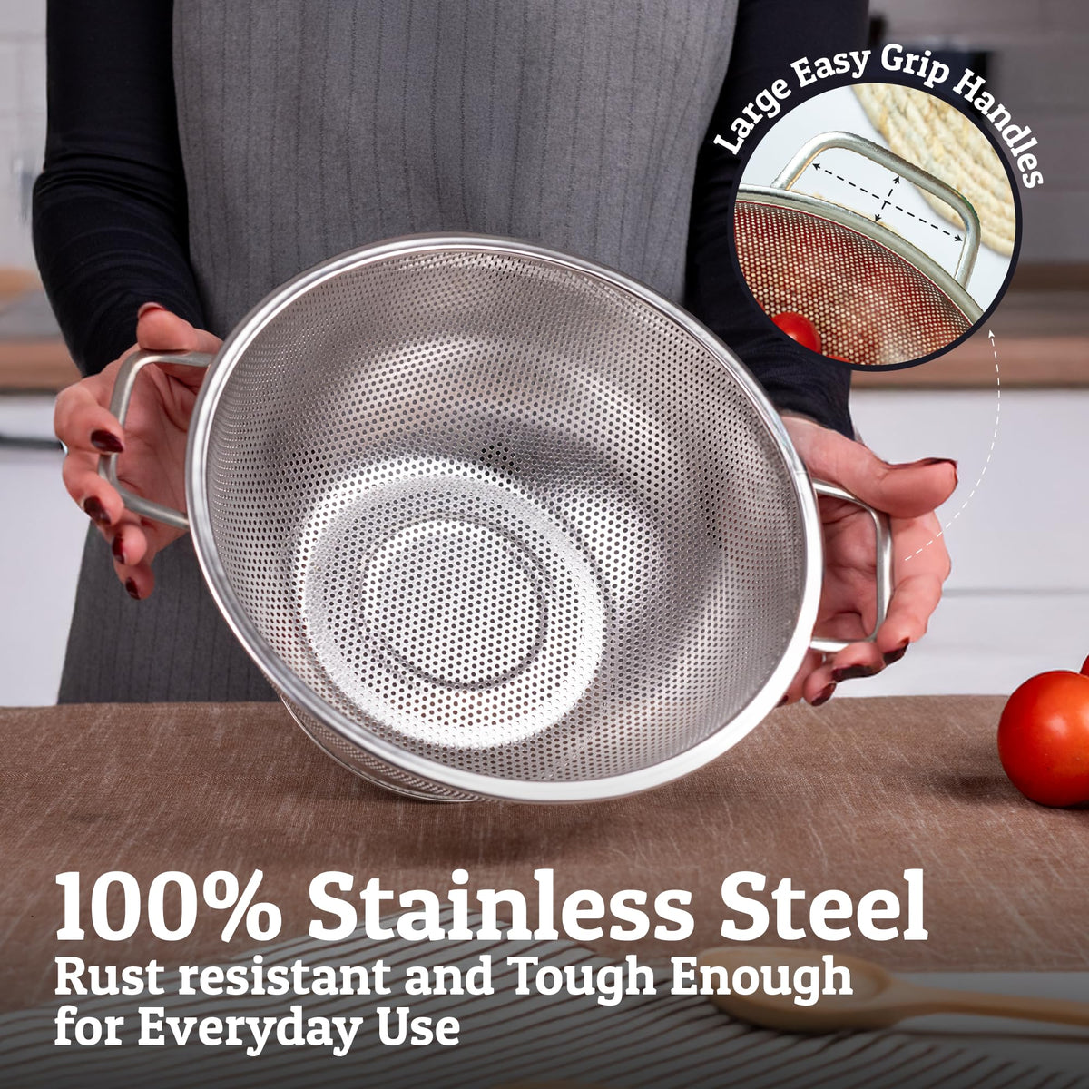 PriorityChef Premium 5Qrt large handles provide a secure grip