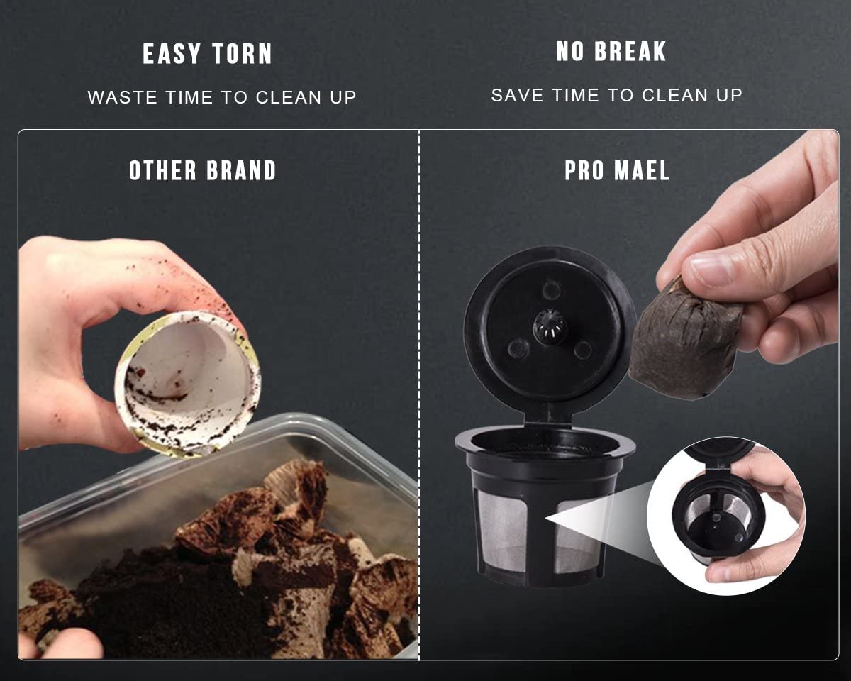 Pro Mael-compatible K-Cup filter cups for clean reuse