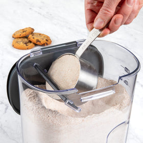 ProKeeper+ flour 4-Quart canister organized in a tidy pantry setup.