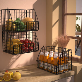 PUPPYCUTE metal basket shelves for desktop organization and daily use