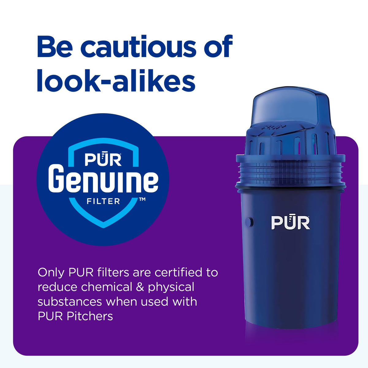 PUR 7-Cup pitcher pour spout enabling controlled, drip-free filling.