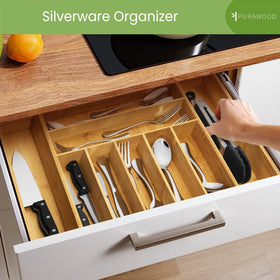 Purawood water-resistant bamboo construction resists daily wear and cleans quickly