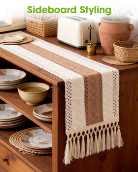 Pureegg Boho Table Runner enhances daily meals and special occasions