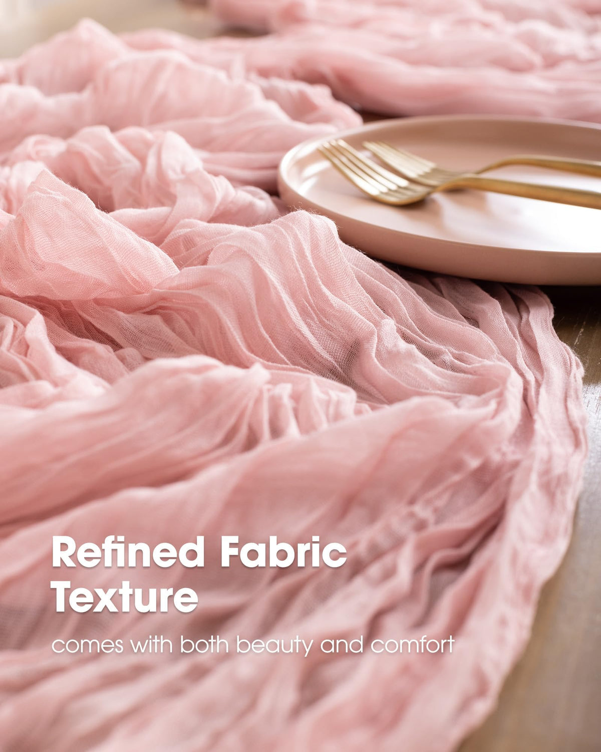 Pureegg table runner edge stitching prevents fraying for durable use.
