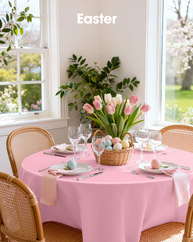 Pureegg pink tablecloth ideal for Easter, Valentine’s, and Mother’s Day