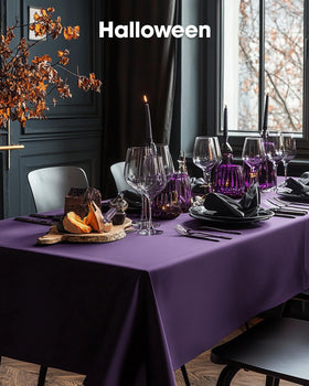 Pureegg foldable buffet setup using disposable tablecloths.