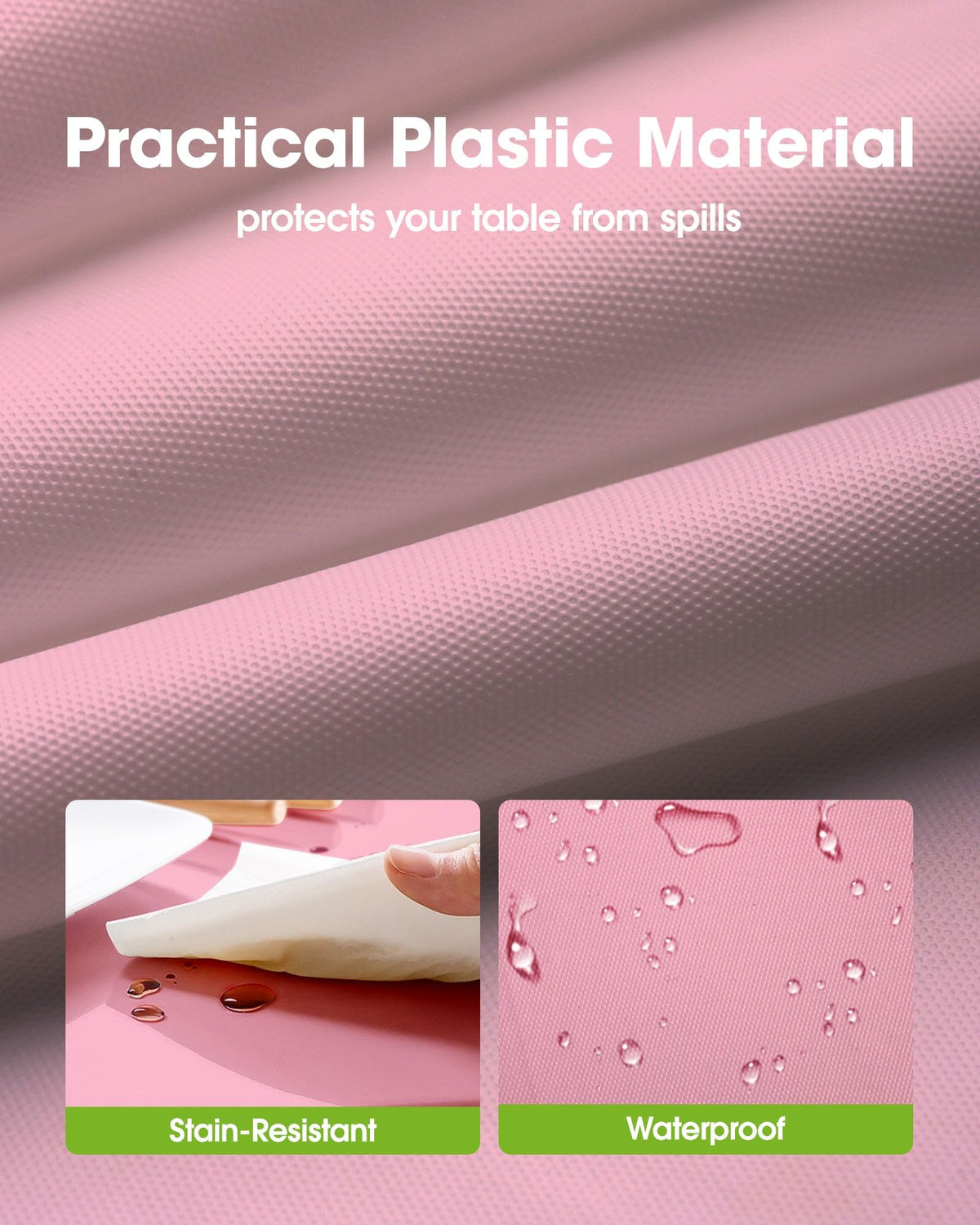 Pureegg pastel pink tablecloth close-up showing color and texture